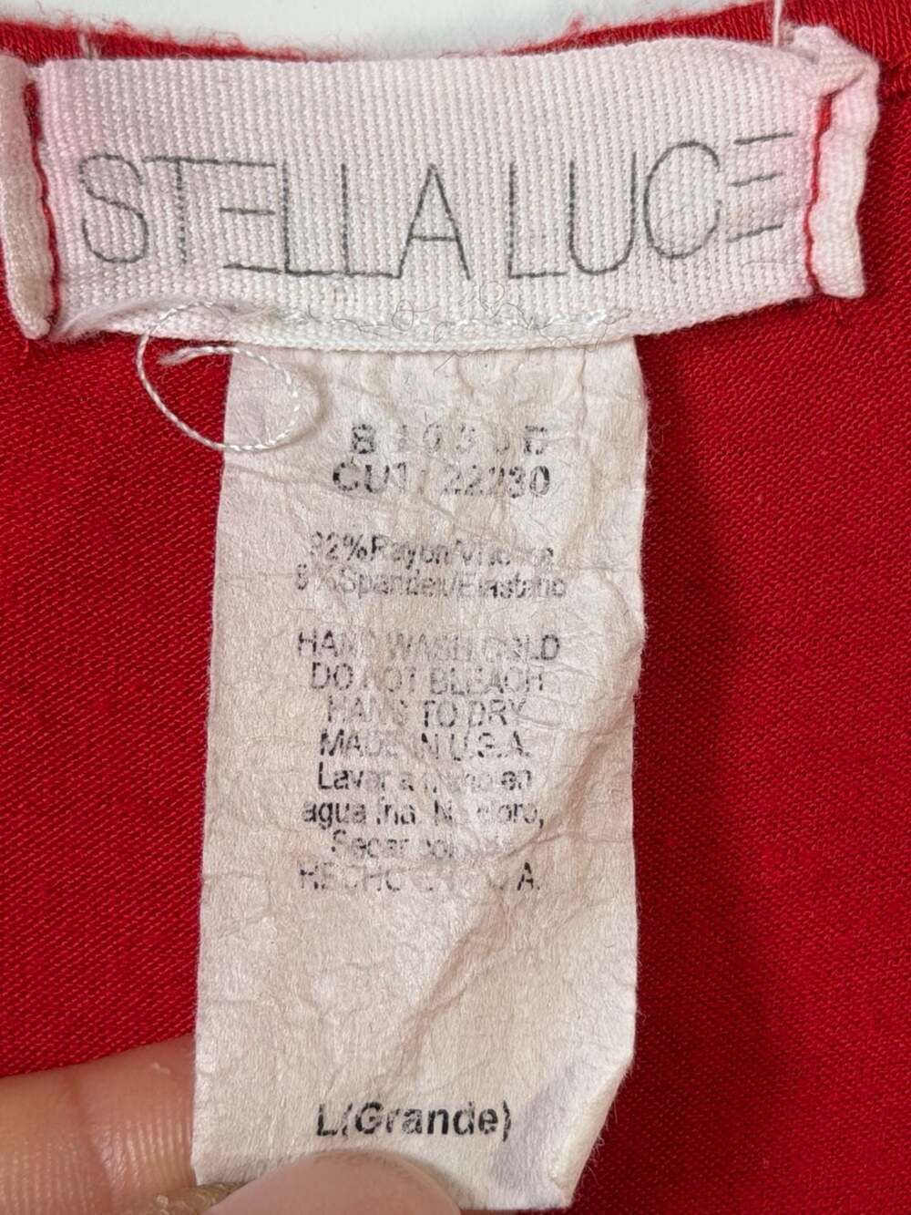 Stella Luce Red Sleeveless Scoop Neck Side Knot Midi Dress Size Large - Picture 2 of 5